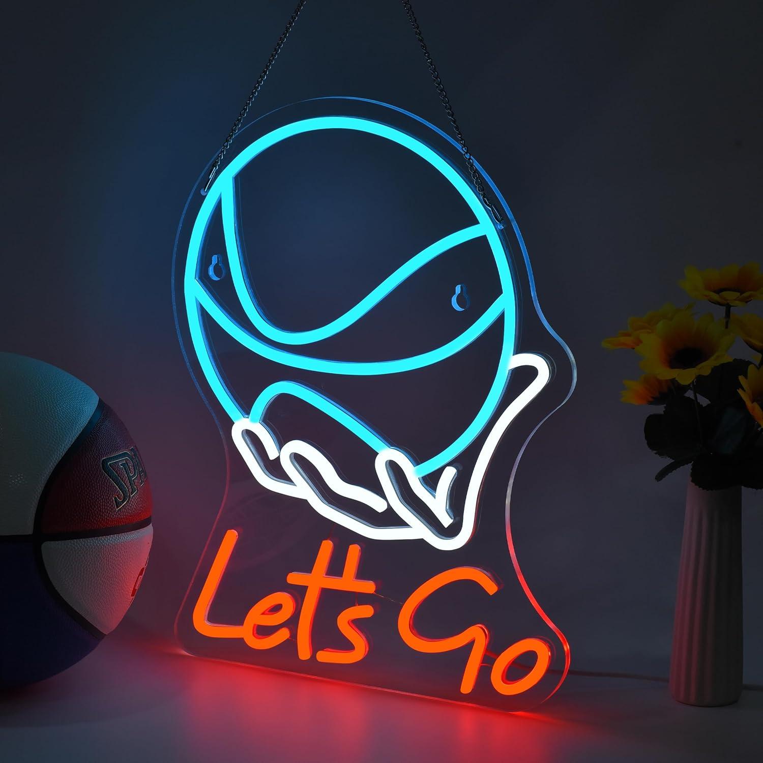 Let's Go Basketball Neon Sign  - Lighting Decoration Ideas recension och pris