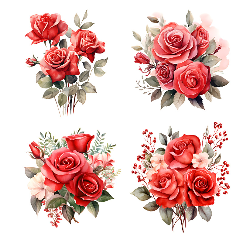 T2345# Beautiful Red Roses Sti - Lighting Mcqueen Bedroom Decor recension och pris