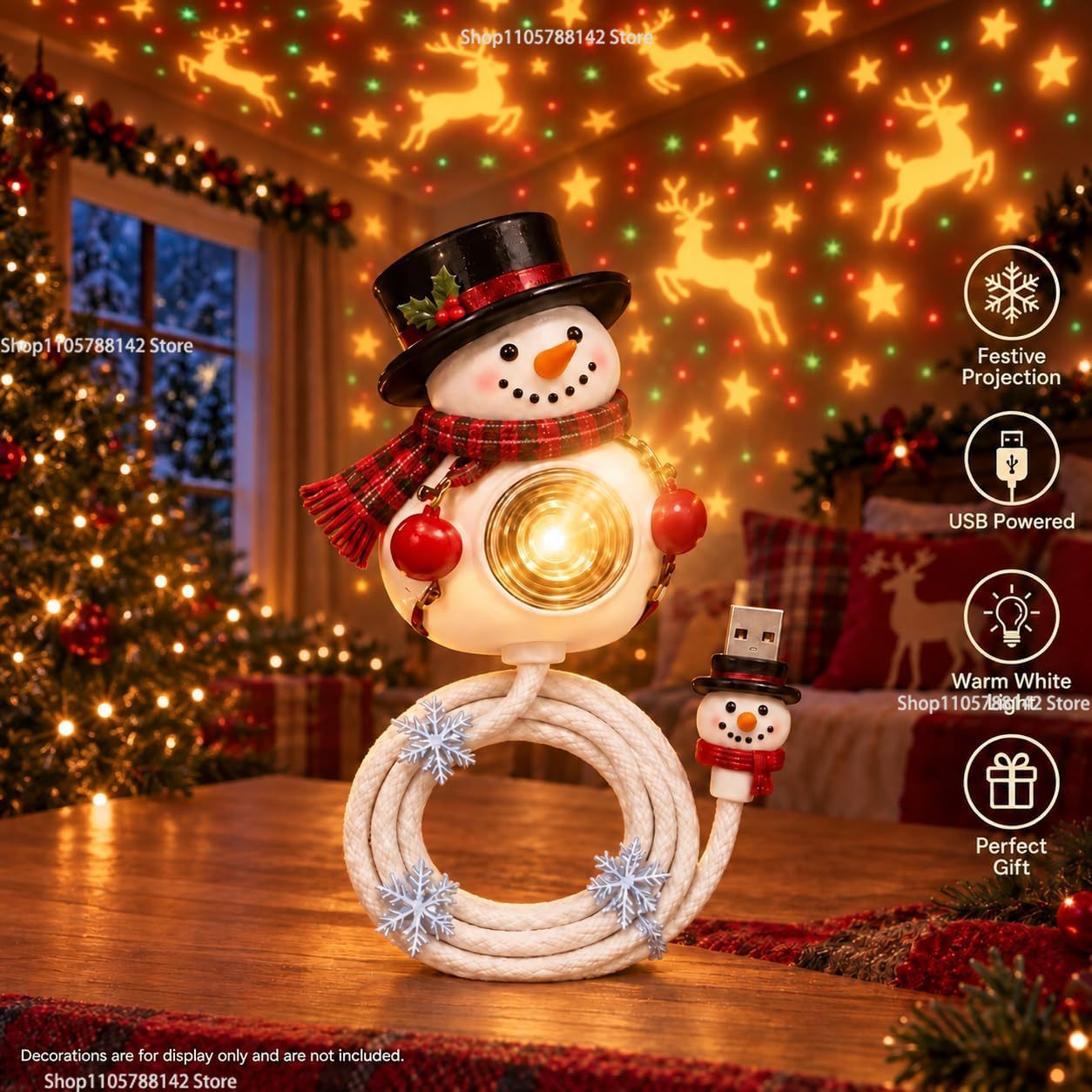 Christmas Snowman USB Christma - Lighting Christmas Decor recension och pris