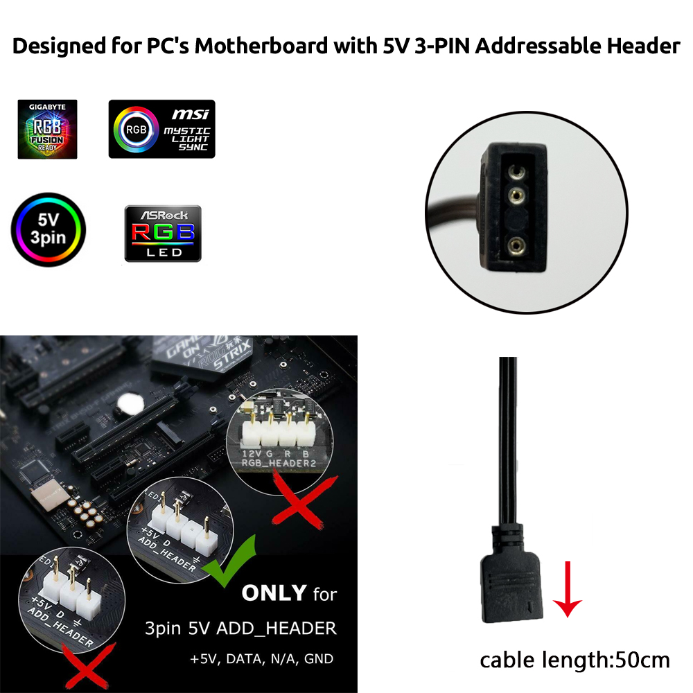 5V ARGB 3Pin Header for Asus A - Lighting Decoration Ideas recension och pris