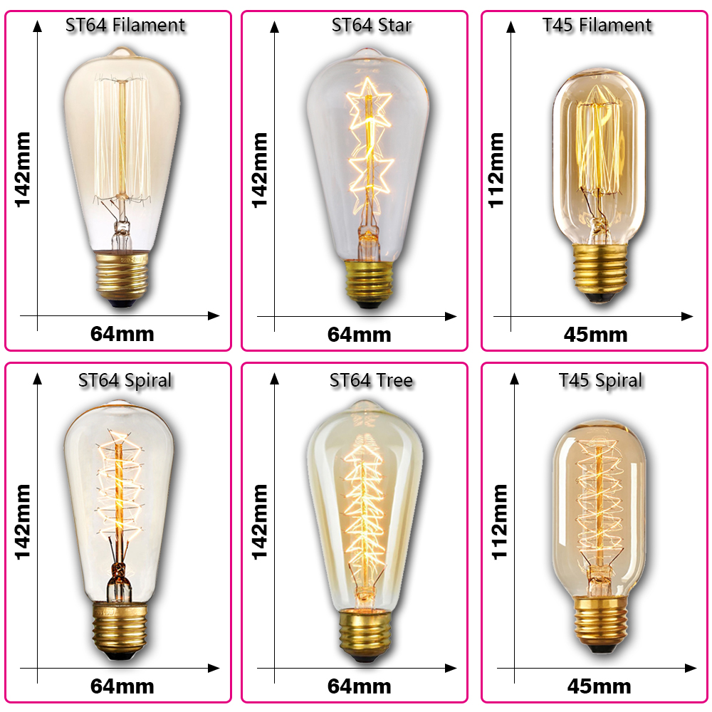 Retro Edison Light Bulb E27 40 - Lighting Decoration Ideas recension och pris